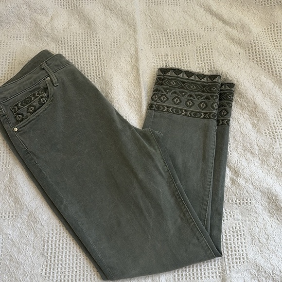 Driftwood Green Embroidered Jackie Jeans - Picture 7 of 7